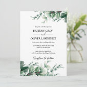 Rustic Botanical Eucalyptus Greenery Wedding 招待状 (スタンド正面)