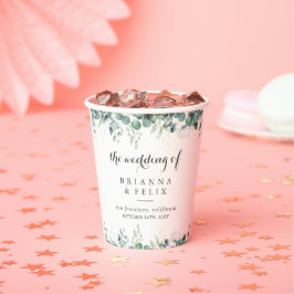 Rustic Botanical Eucalyptus Greenery Wedding 紙コップ