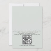 Rustic Botanical Eucalyptus Modern QR Code Wedding 招待状 (裏面)