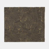 Rustic Botanical Face Line Pattern (1) フリースブランケット (正面(横))