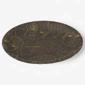 Rustic Botanical Face Line Pattern (1) ペーパープレート (アングル)