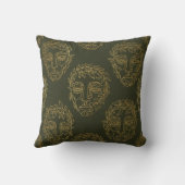 Rustic Botanical Face Line Pattern (2) クッション (裏面)