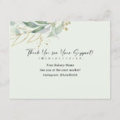 Rustic Botanical Farmers Market Cake Care サンキューカード (裏面)