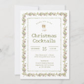 Rustic Botanical Green Christmas Party Invitation 招待状 (正面)