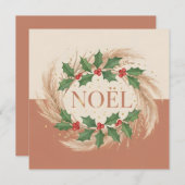 Rustic Botanical Noel Christmas シーズンカード (正面/裏面)