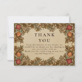 Rustic Botanical Pomegranate Wedding サンキューカード (正面)