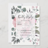 Rustic botanical watercolor floral Wedding RSVP 招待状 (正面)