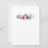 Rustic botanical watercolor floral Wedding RSVP 招待状 (裏面)