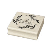 Rustic Botanical Wreath Custom Ex Libris Book ラバースタンプ (スタンプ)