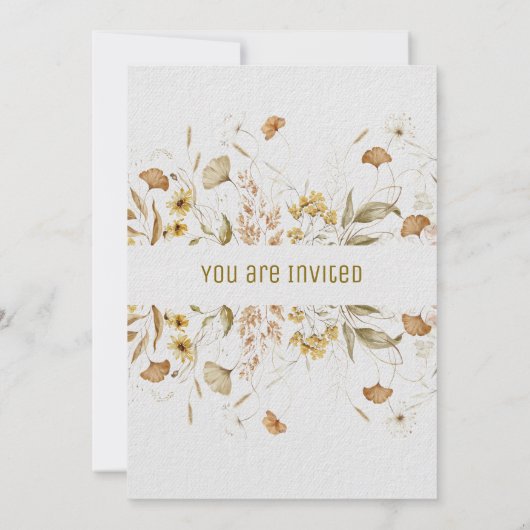 Rustic Botanicals Customize Bridal Shower 招待状 (裏面)