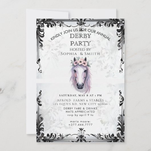 Rustic Bourbon Derby Party Invitation 招待状 (正面)