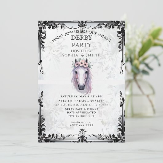 Rustic Bourbon Derby Party Invitation 招待状 (スタンド正面)