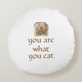 Rustic Bread & Handwritten Text Round Pillow ラウンドクッション (正面)