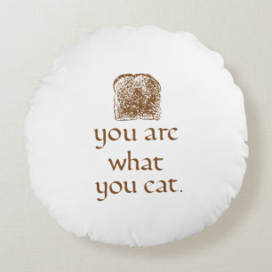 Rustic Bread & Handwritten Text Round Pillow ラウンドクッション