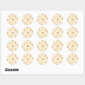 Rustic Bread & Wheat Seamless Pattern ラウンドシール (シート)