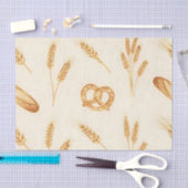 Rustic Bread & Wheat Seamless Pattern 薄葉紙 (クラフト)