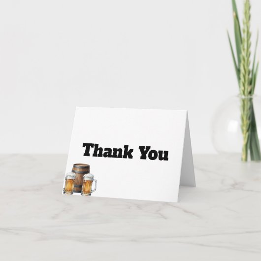 Rustic Brewery Baby & Bridal Shower Thank You Card サンキューカード (正面)