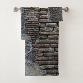 Rustic Brick Stone Wall Napoli 1 バスタオルセット