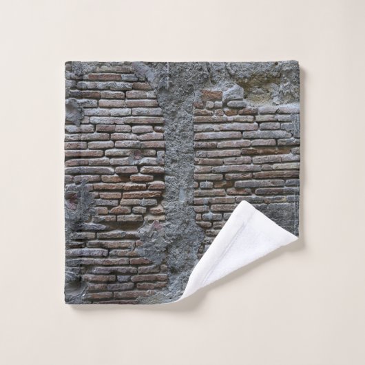 Rustic Brick Stone Wall Napoli 1 バスタオルセット (ウォッシュタオル)