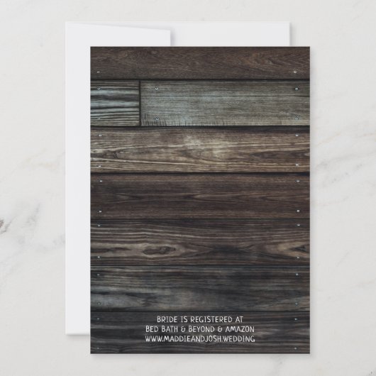 Rustic Bridal Shower Mason Jar Lights Boho Floral  招待状 (裏面)