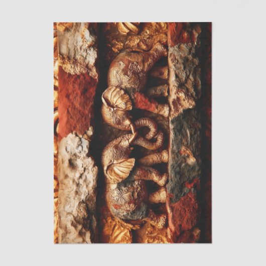 Rustic Bronze & Gold Elephants EK1R Decoupage 薄葉紙 (正面)