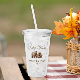 Rustic Brown Bear Family Baby Shower アクリルタンブラー