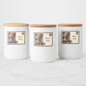 Rustic Brown Beige Photo Paws Dog Treats フードラベル (ボトル)