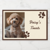 Rustic Brown Beige Photo Paws Dog Treats フードラベル (シングルラベル)