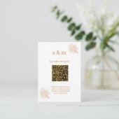 Rustic Brown & Blush Floral Wedding Website Card エンクロージャーカード (スタンド正面)