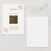 Rustic Brown & Blush Floral Wedding Website Card エンクロージャーカード (正面/裏面)