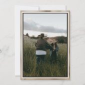 Rustic Brown Botanical Pattern Photo Wedding セーブザデート (裏面)