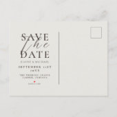 Rustic Brown Botanical Pattern Photo Wedding 案内ポストカード (裏面)