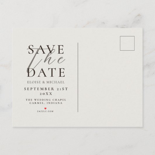 Rustic Brown Botanical Pattern Photo Wedding 案内ポストカード (裏面)