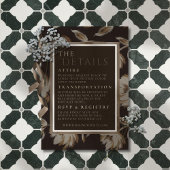 Rustic Brown Botanical Pattern Wedding エンクロージャーカード