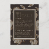 Rustic Brown Botanical Pattern Wedding エンクロージャーカード (正面)