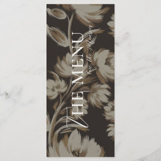 Rustic Brown Botanical Pattern Wedding メニュー (裏面)