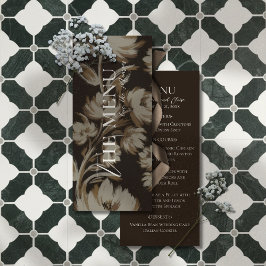 Rustic Brown Botanical Pattern Wedding メニュー