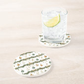 Rustic Brown Bows Cream Green Christmas   コースター (側面)