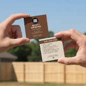 Rustic Brown & Cream Fence Builder スクエア名刺