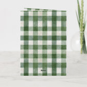 Rustic Brown Cream Green Christmas Santa カード (裏面)