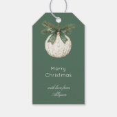 Rustic Brown Cream Green Ornament Christmas   ギフトタグ (正面)