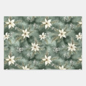 Rustic Brown Cream Green Ornament Christmas   ラッピングペーパーシート (正面2)