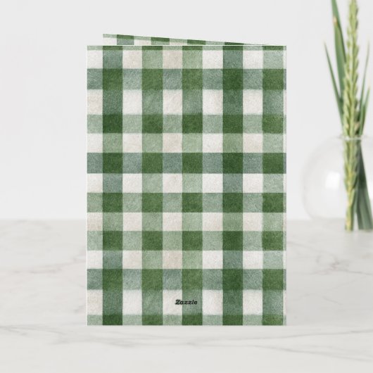 Rustic Brown Deer Cream Green Christmas Scarf カード (裏面)