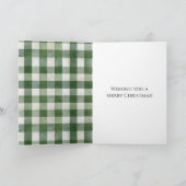 Rustic Brown Deer Cream Green Christmas Scarf カード (内部)