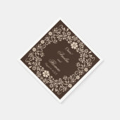 Rustic Brown Elegant Wedding  スタンダードカクテルナプキン (角)