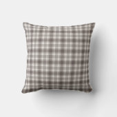 Rustic Brown Gingham Plaid farmhouse pattern クッション (裏面)