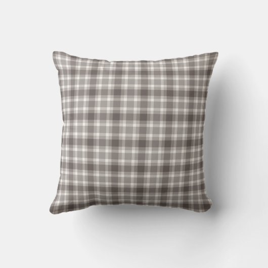 Rustic Brown Gingham Plaid farmhouse pattern クッション (裏面)