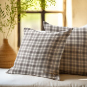 Rustic Brown Gingham Plaid farmhouse pattern クッション
