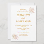 Rustic Brown Kraft Floral Wedding Invitation  招待状 (正面)
