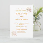 Rustic Brown Kraft Floral Wedding Invitation  招待状 (スタンド正面)